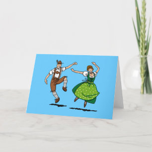 Greeting Card Dancing BEER FESTIVAL Couple