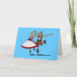 Greeting Card Dancing BEER FESTIVAL Couple