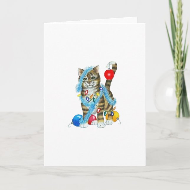 GREETING CARD DECORATED KITTY (Front)