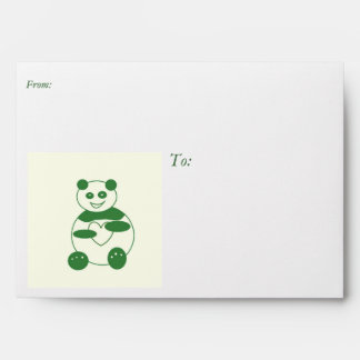 Greeting Card Envelope Panda Lovers Recycled Paper
