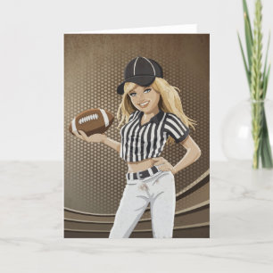 Greeting Card Football Referee Girl Grunge
