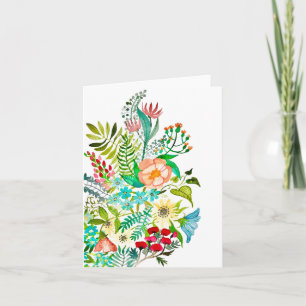 Greeting card for charity watercolor flowers