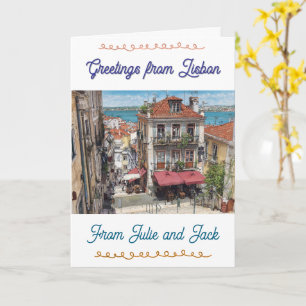 Greeting card from Lisbon, Alfama, Portugal