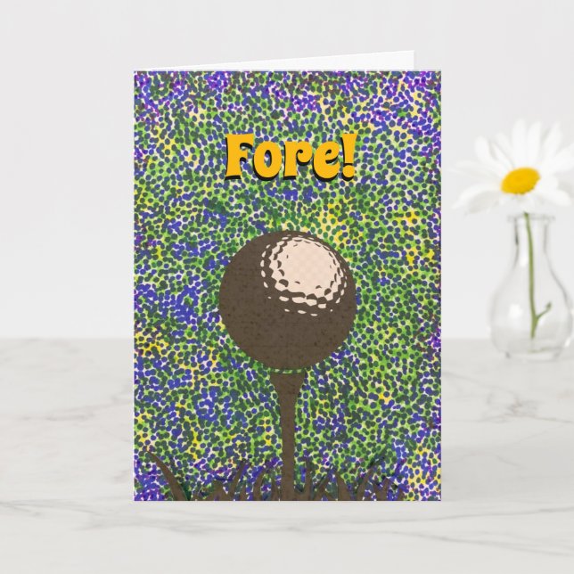 Greeting Card - Golf Ball on Tee (Small Plant)