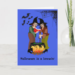 Greeting Card -Halloween, Somethings Brewin'