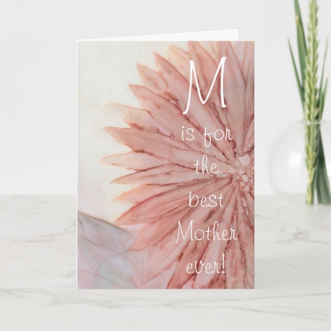 Greeting Card "Happy Mother's Day" Pink Flower (Front)