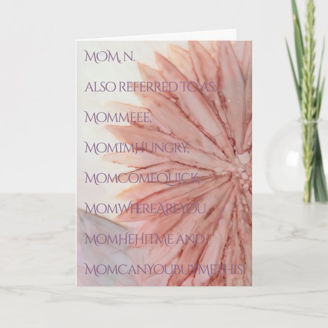 Greeting Card "Happy Mother's Day" Pinkish Flower (Front)