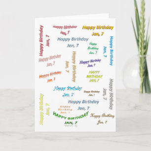Greeting Card January, 7 Birthday