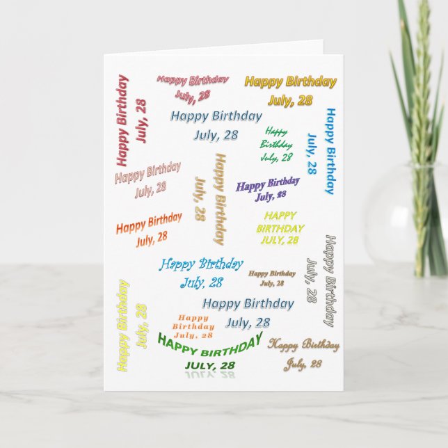 Greeting Card July 28, Birthday (Front)