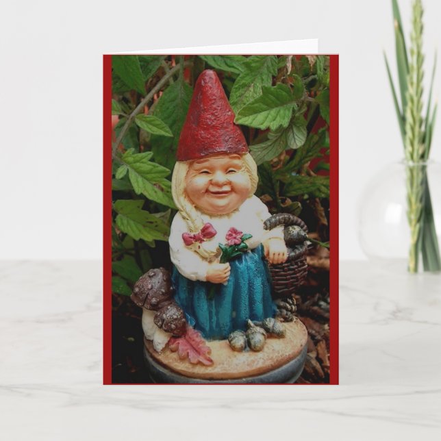 greeting card - lady garden gnome (Front)