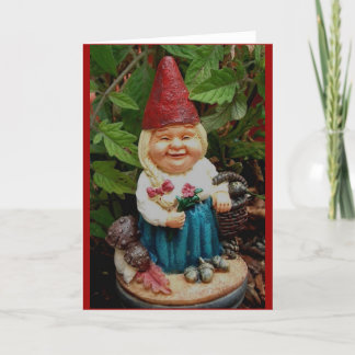 greeting card - lady garden gnome