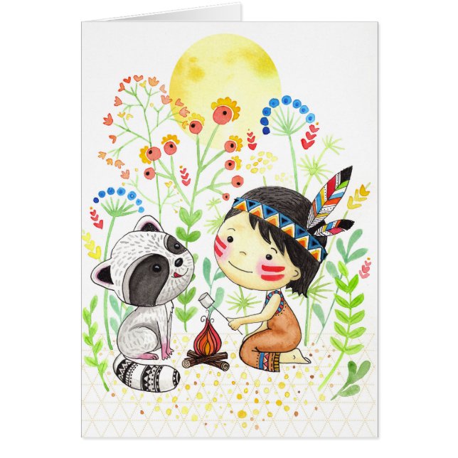 greeting card "Little Indian Girl" (Front)