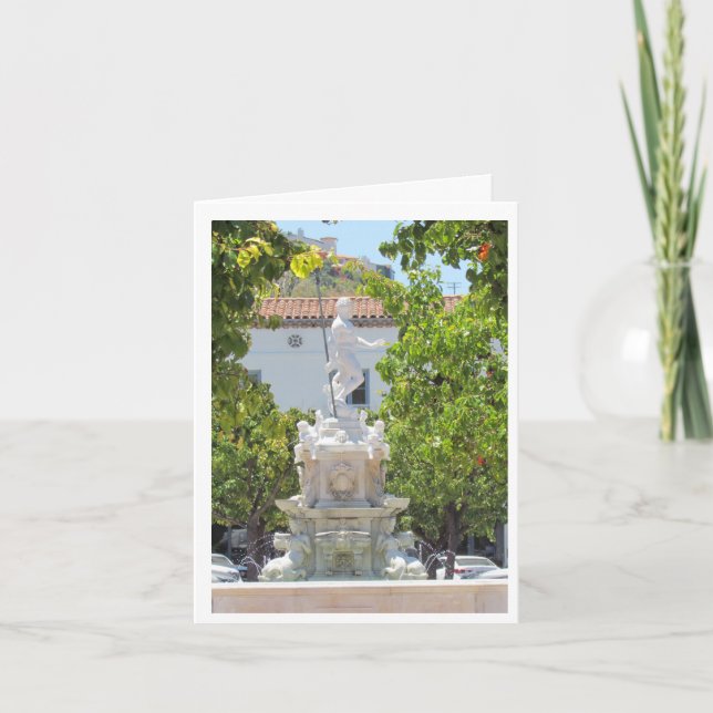 Greeting Card - Neptune Statue in the Park (Front)