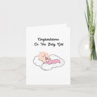 Greeting Card New Born Baby Girl