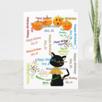 Greeting Card October, 31 Birthday