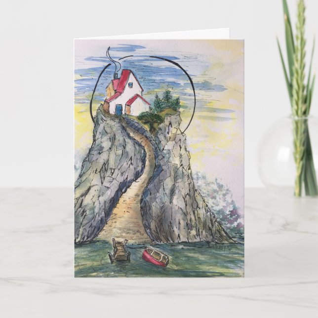 Greeting card of a mountain. (Front)