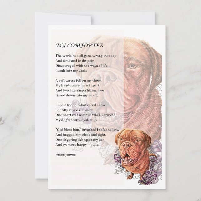 Greeting Card of Mastiff Dog Lover Gift (Front)