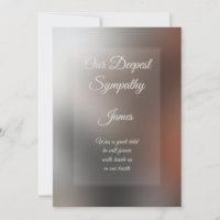 Greeting card personalised Sympathy card