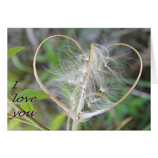Greeting card plant heart: i love you