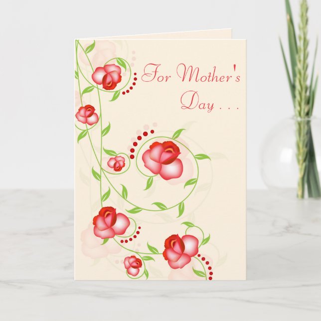 Greeting Card - Red Ombre Roses (Front)