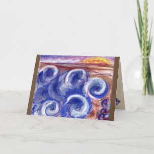 Greeting card rolling waves thinking of you