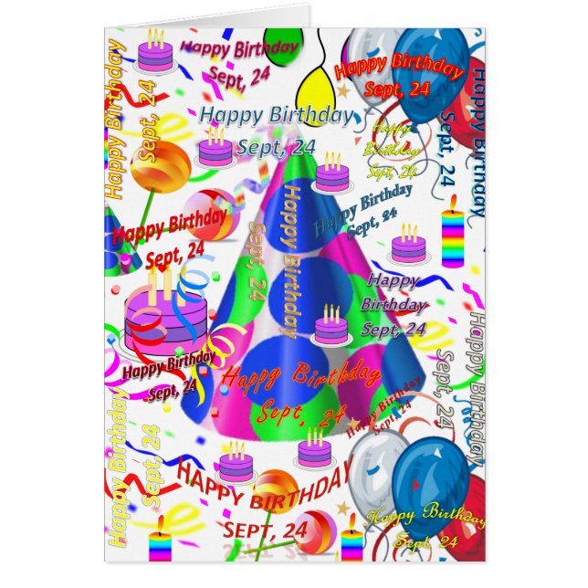 Greeting Card September, 24 Birthday (Front)