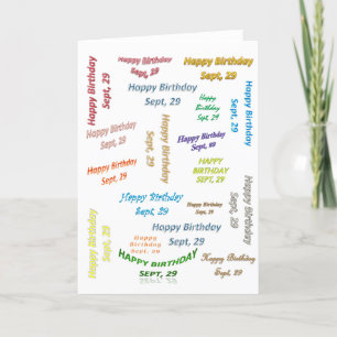 Greeting Card September, 29 Birthday