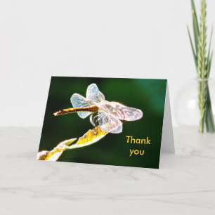 Greeting card shiny dragonfly