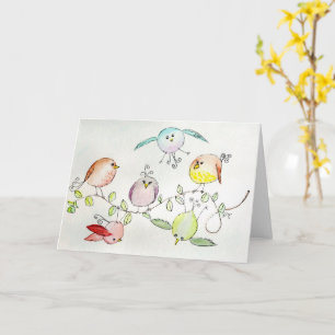 Greeting Card - Silly Little Birdies