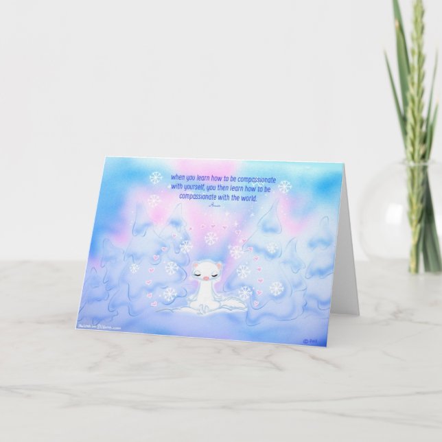 Greeting card snow ferret (Front)