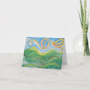 Greeting Card Swirly Sky Rolling Hills