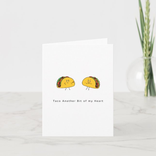 Greeting card, taco themed card, cute card (Front)