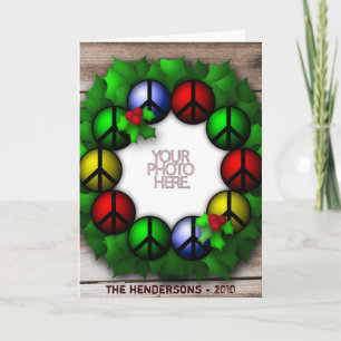 Greeting Card Template Photo Peace Wreath Custom
