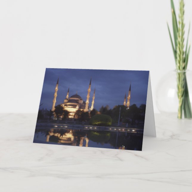 Greeting card : the Blue Mosque at night (Front)