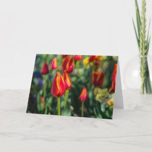 Greeting Card Tulip Garden Textured