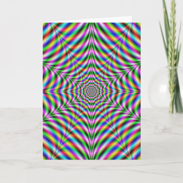 Greeting Card  Twelve Pointed Psychedelic Web (Front)