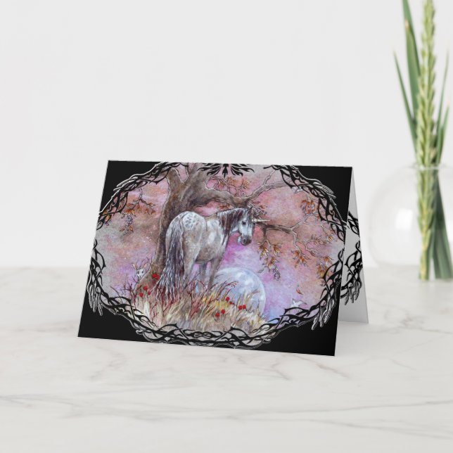 Greeting Card - Unicorn Dappled Mare (Front)