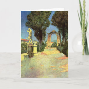 Greeting card - Villa Garden by Maxfield Parrish