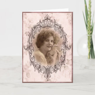 Greeting Card. Vintage Design with Dove Card