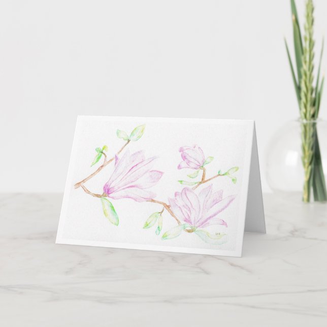 Greeting Card Watercolor Magnolia (Front)