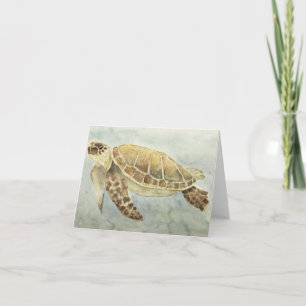 Greeting Card Watercolor Sea Turtle