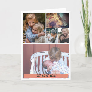 Greeting card with 5 photos and text