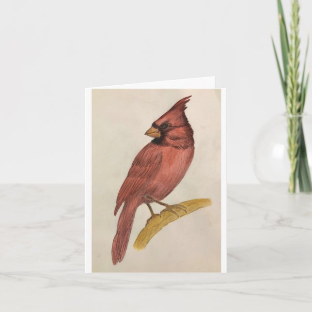 Greeting Card with a Painting of a Cardinal (Front)