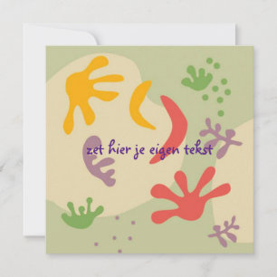 greeting card with abstract flower motive