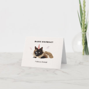 Greeting card with angry cat