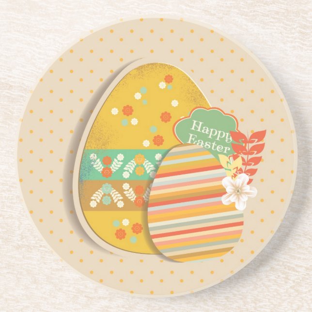 Greeting card with Easter egg symbol Coaster (Front)