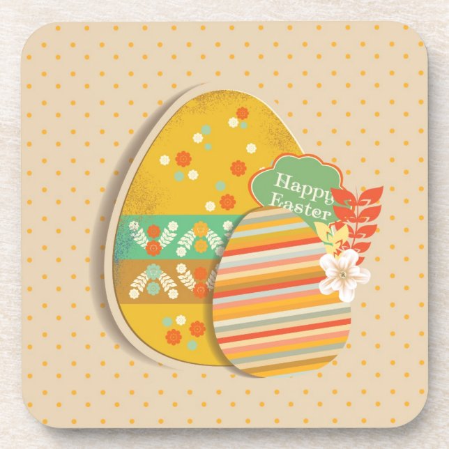 Greeting card with Easter egg symbol Coaster (Front)