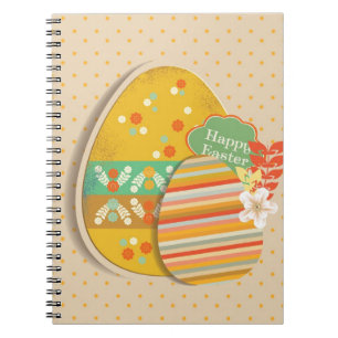 Greeting card with Easter egg symbol Spiral Notebook