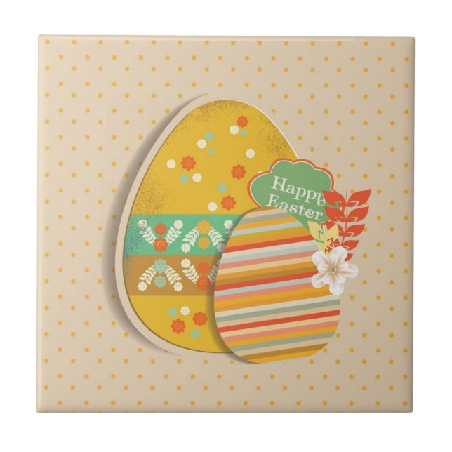 Greeting card with Easter egg symbol Tile (Front)