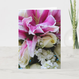Greeting card with floral cover, love poem inside